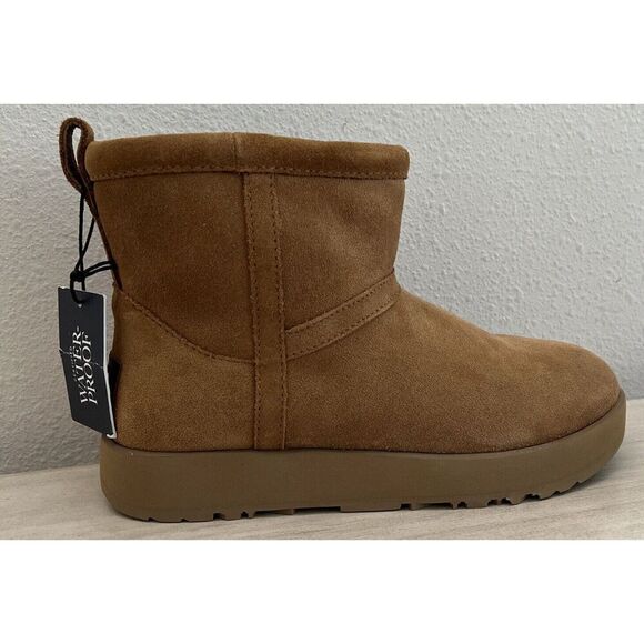 UGG 1019643 Australia Women Sz 6.5 Classic Mini Waterproof Boots Chestnut - Picture 4 of 10
